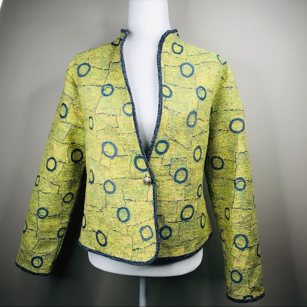 Khangura Circle Bubble Tapestry Jacket Blazer